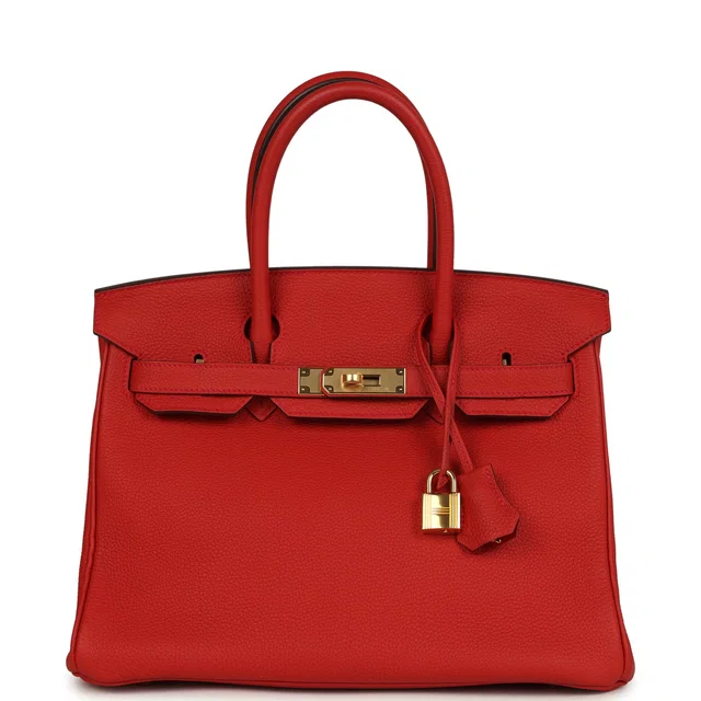 Hermès Birkin 30 Geranium Togo Gold Hardware in Togo leather from Madison Avenue Couture