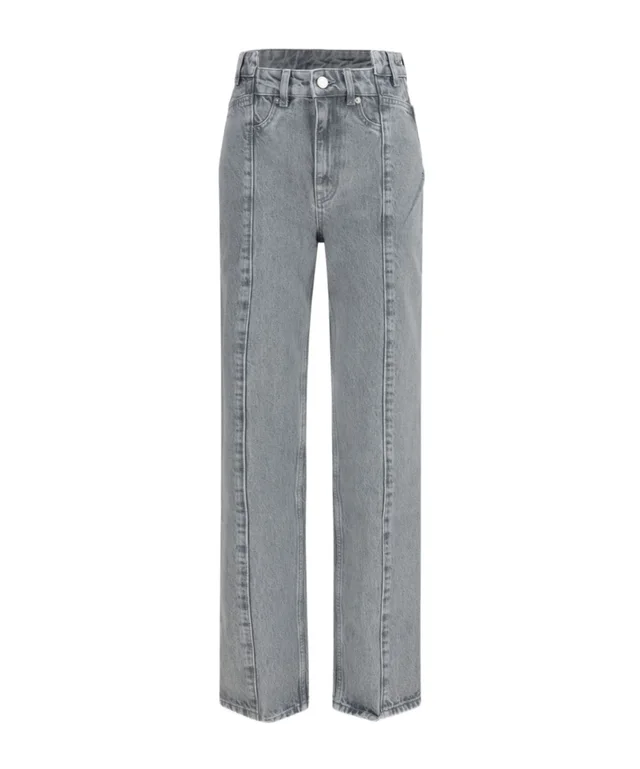 Ganni High-Waist Cuffed Jeans, image 1 of 1 from SENSER