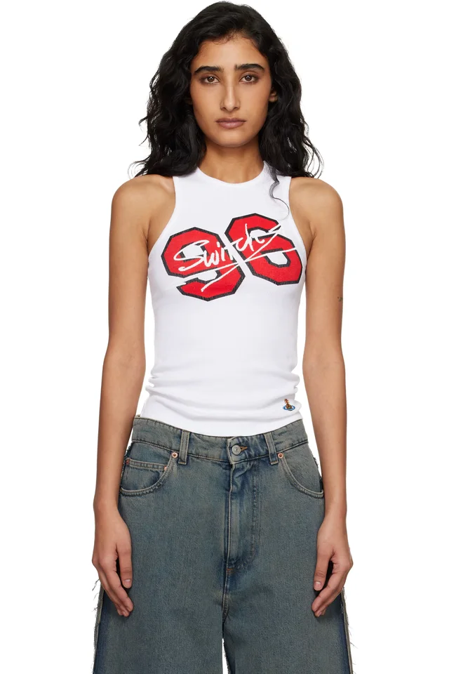 Vivienne Westwood White '96 Switch' 90s Tank Top, image 1 of 1 from SSENSE