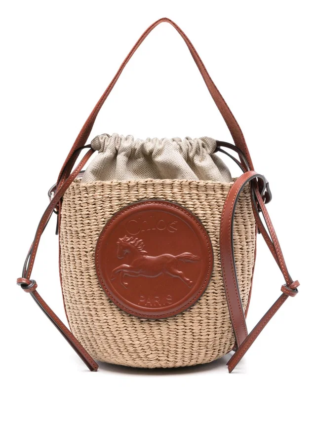Chloé Raffia And Leather Bucket Bag — Beige in Beige Raffia from HEWI