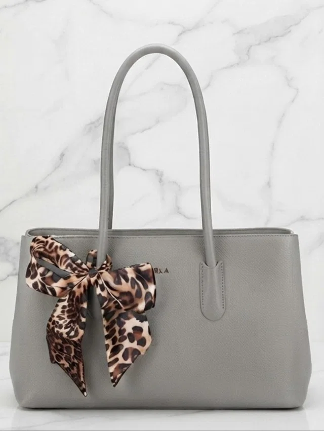Furla Gray Leather Shoulder Bag in silver|gray Leather from Poshmark