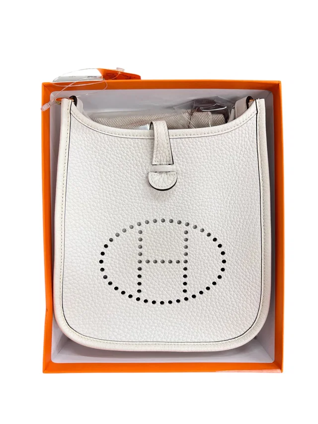 Hermès Evelyne TPM New White Clemence GHW #W in White Clemence leather from Luxury Promise