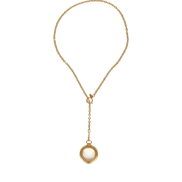 Chanel Vintage 24K Gold Plated Long Loupe Pendant Necklace in Gold from Madison Avenue Couture