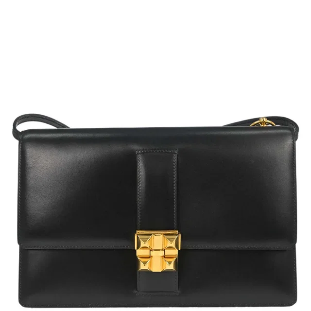Hermès Black Box Calf Medor Shoulder Bag in Black Box leather from AMORE Vintage Tokyo