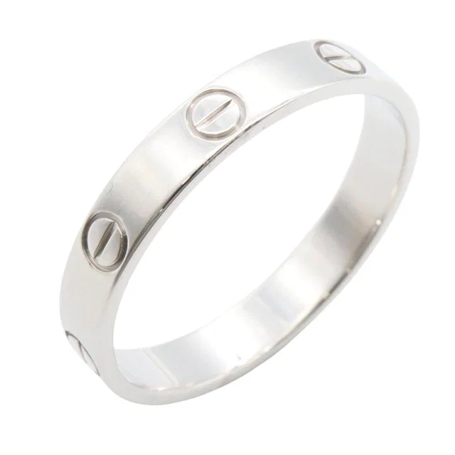 Cartier Mini Love Au750 White Gold Ring Size 18.5 in White from LuxUness