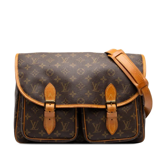 Brown Louis Vuitton Monogram Sac Gibeciere MM Business Bag in Brown Coated canvas from Designer Revival, photo 1 of 1