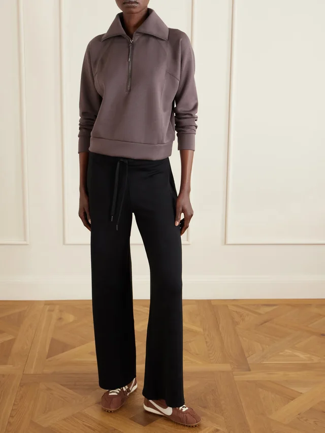 SPANX® AirEssentials stretch-jersey half-zip sweatshirt in Brown, photo 2 of 2 from NET-A-PORTER (Canada)