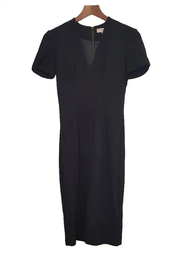 Burberry Vintage Mid-length Dress Black Size: XS in Black Wool from Oxfam Online Shop