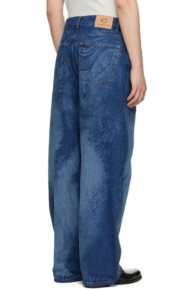 CAMPERLAB Blue Distorted Laser Loose Fit Jeans, photo 3 of 4 from SSENSE