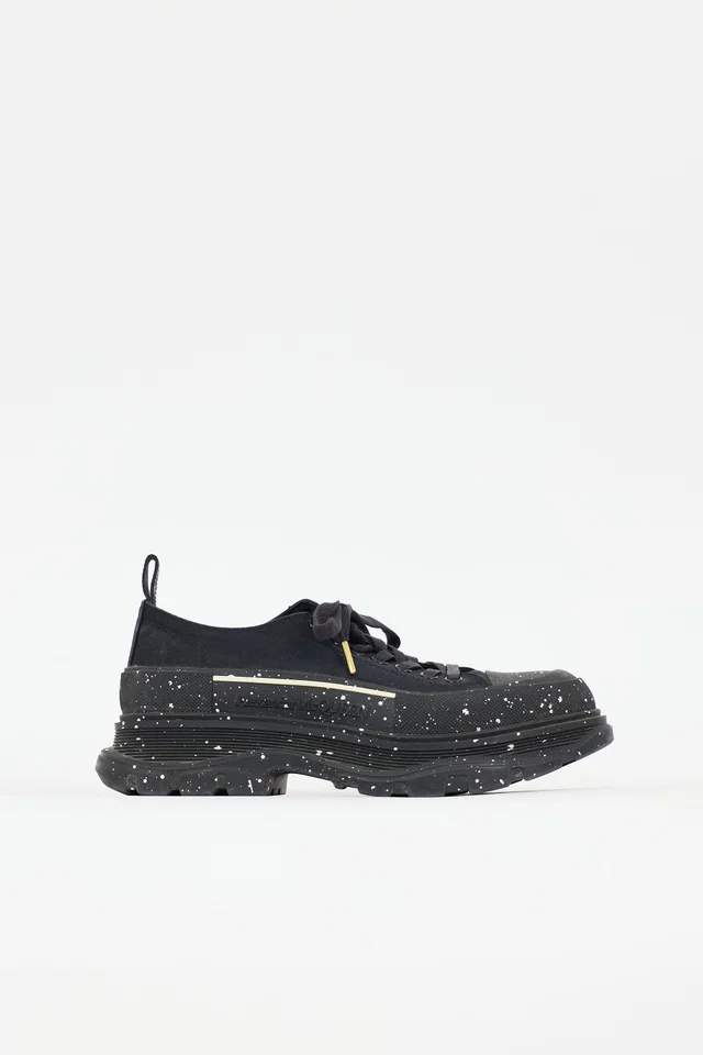 Alexander McQueen Canvas Speckled Tread Slick Sneaker in Canvas from VSP Consignment