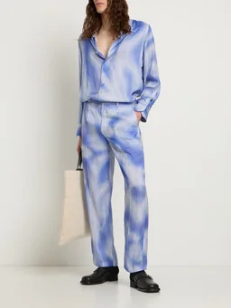 Federico Cina Straight trousers with striped pattern in 100% Viscose, photo 3 of 5 from LUISAVIAROMA