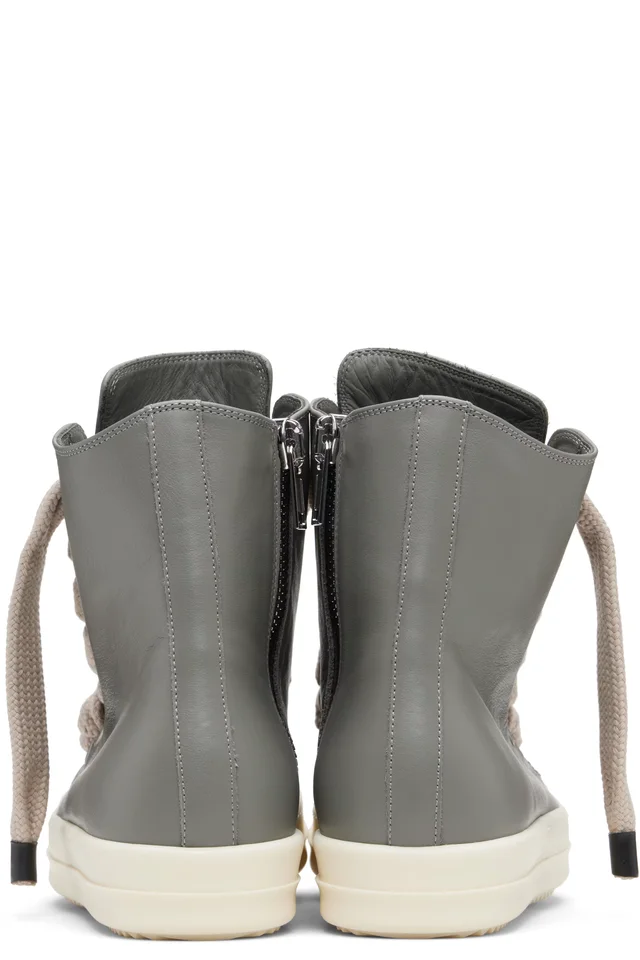 Rick Owens Gray Temple Jumbolace Sneakers, photo 2 of 5 from SSENSE