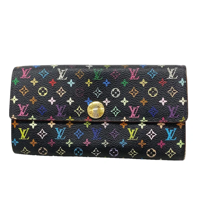 Louis Vuitton Wallet Monogram Multicolor Pochette Porte Monnaie Credit Noir in Black from The Reluxe