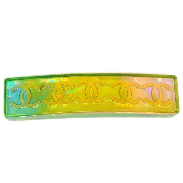 Chanel Rainbow Lucite Hair Clip Barrette 97/61 in Resin from AMORE Vintage Tokyo