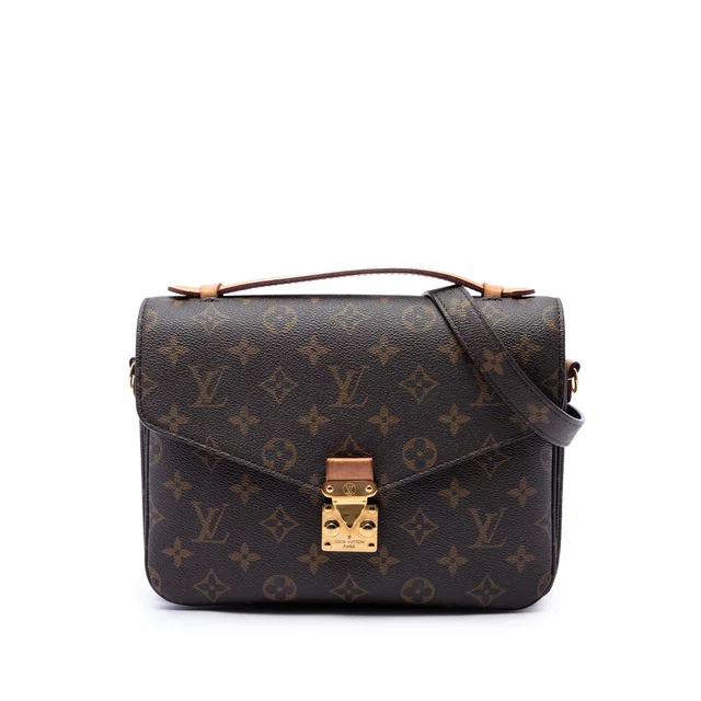 Brown Louis Vuitton Monogram Pochette Metis Satchel in Brown Coated canvas from Designer Revival