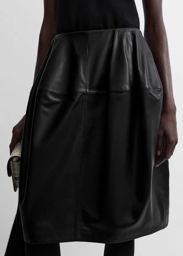 Toteme Sculptural leather skirt black, photo 5 of 5 from SENSER