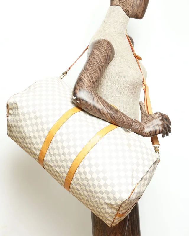 Louis Vuitton Damier Azur Keepall Bandoulière 55 in Canvas from A Retro Tale, photo 13 of 13