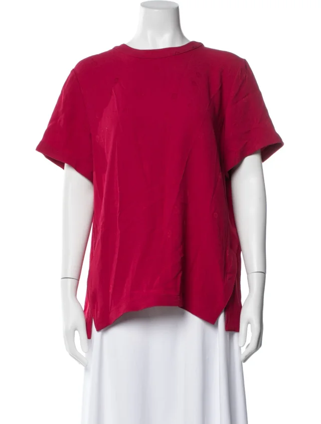Proenza Schouler Crew Neck Short Sleeve T-Shirt in red from The RealReal