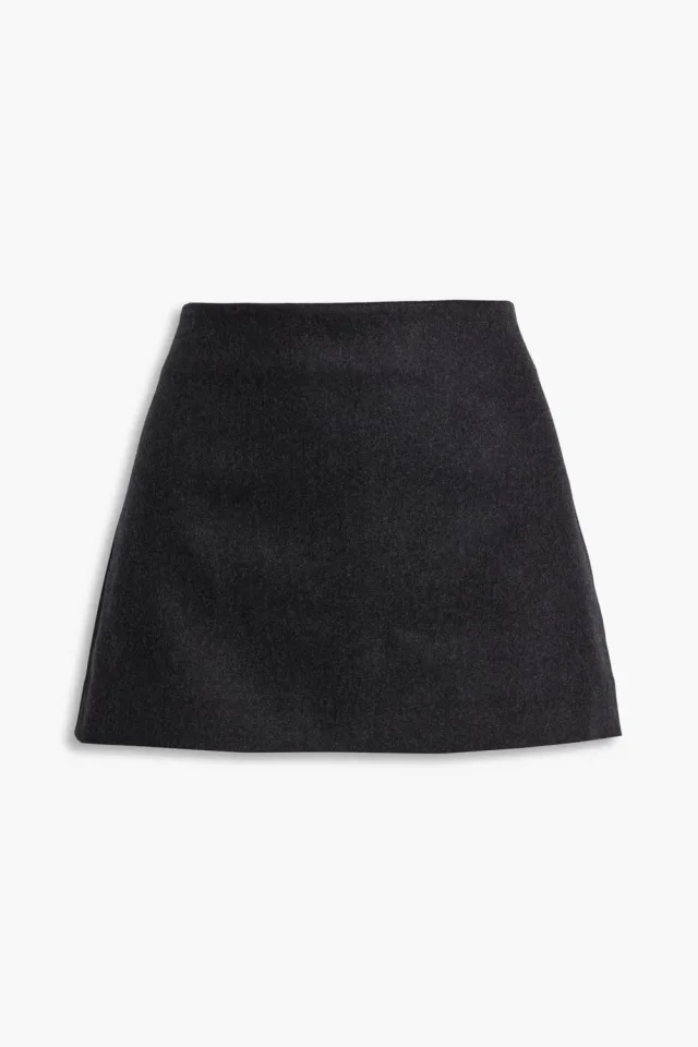 A.L.C. Wool-Blend Flannel Skirt-Effect Shorts in Grey, photo 5 of 8 from THE OUTNET