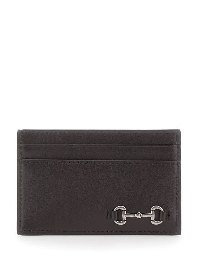 Gucci Horsebit-Detailed Card Case — Brown Calf Leather Cases in Brown Calfskin from HEWI