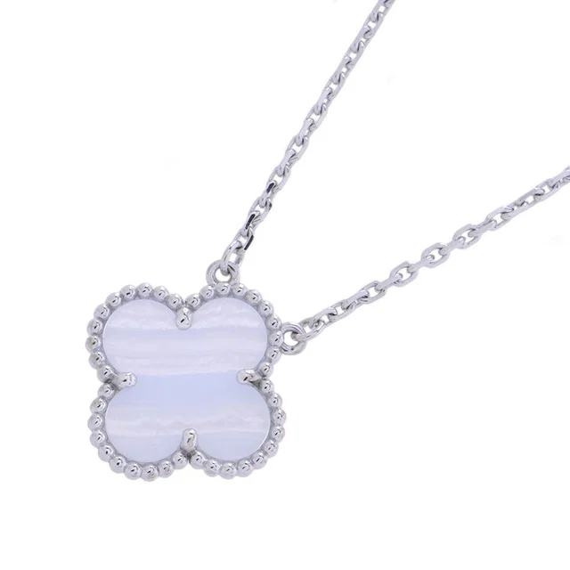 Van Cleef & Arpels Vintage Alhambra PendantVCARD34900 18K White Gold in White from GALLERY RARE