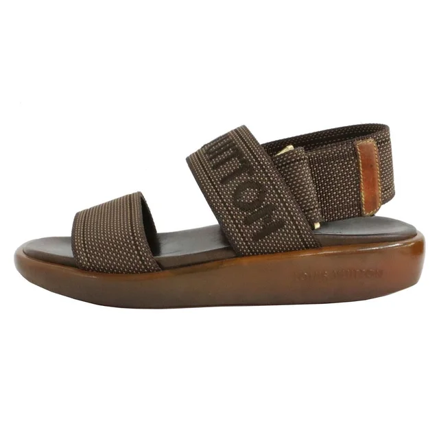 Louis Vuitton Sandals Brown 35.5 in Brown Nylon from The Reluxe