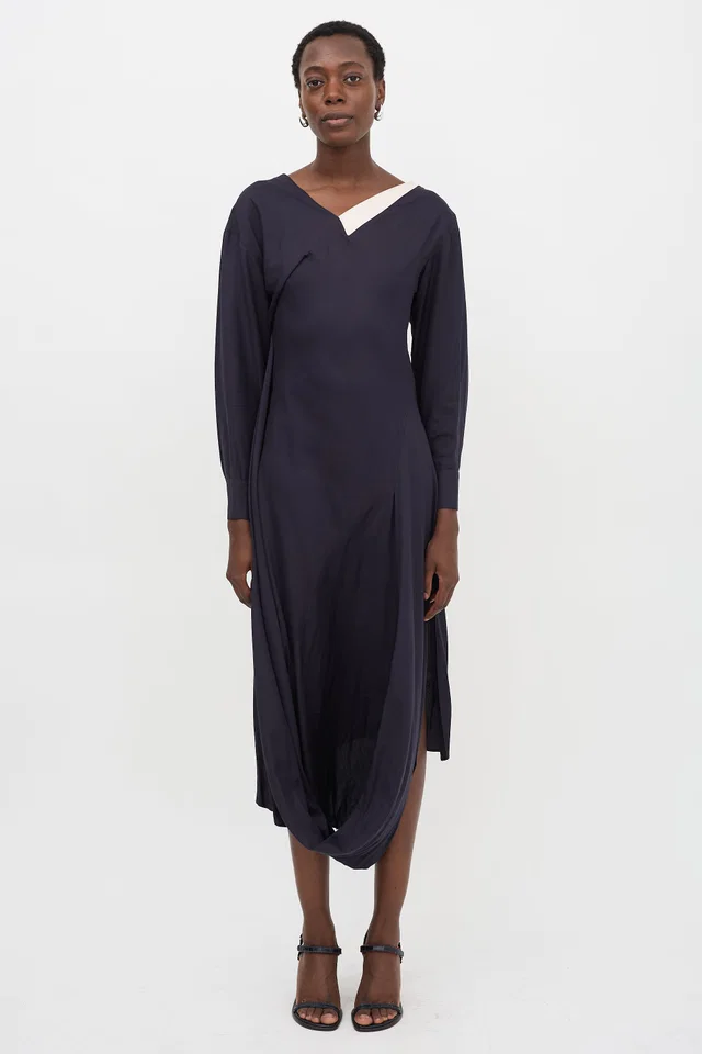 Jacquemus Draped Le Souk Dress in Satin from VSP Consignment