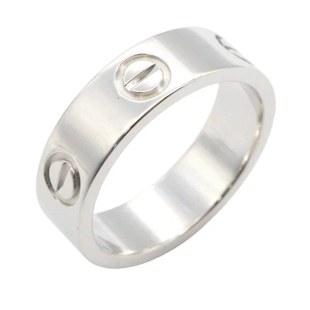 Cartier Love Au750 White Gold Ring Size 52 in White from LuxUness
