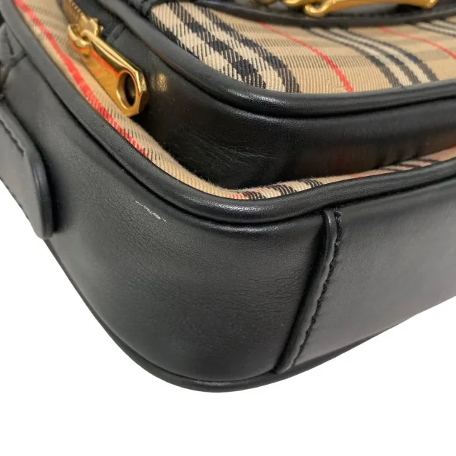 Burberry Cotton Canvas Leather Shoulder Bag in Canvas from LuxUness, photo 15 of 16
