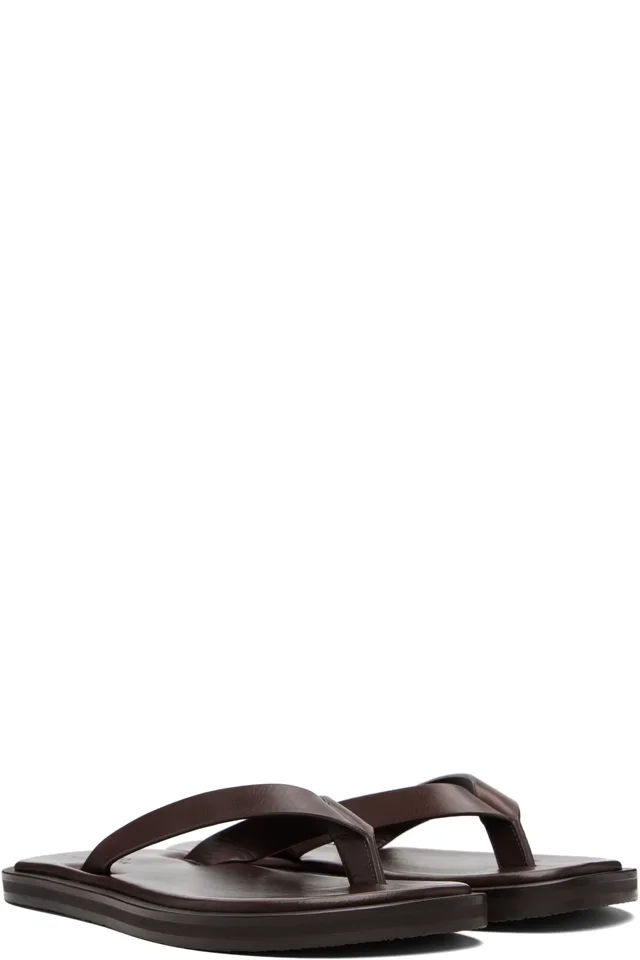 Studio Nicholson Brown Curren Flip-Flops, photo 4 of 5 from SSENSE