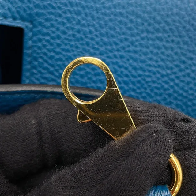 Hermès Kelly Retourne Blue de Galice Togo Leather Size 28 in Blue Togo leather from GALLERY RARE, photo 12 of 15