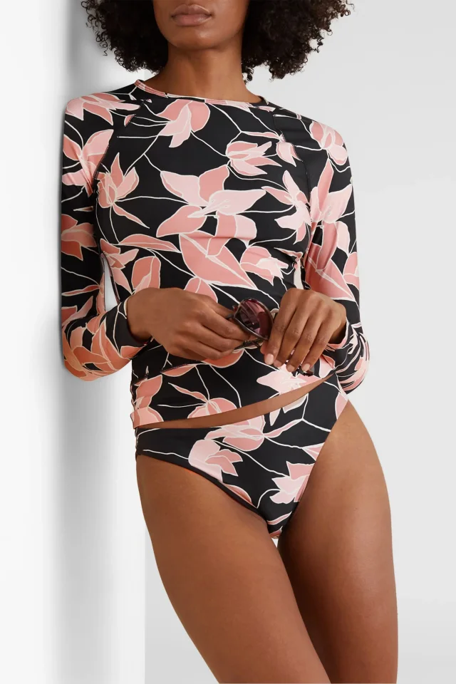 Beach Riot Chelsea Floral-Print Bikini Briefs in Black, photo 2 of 5 from THE OUTNET