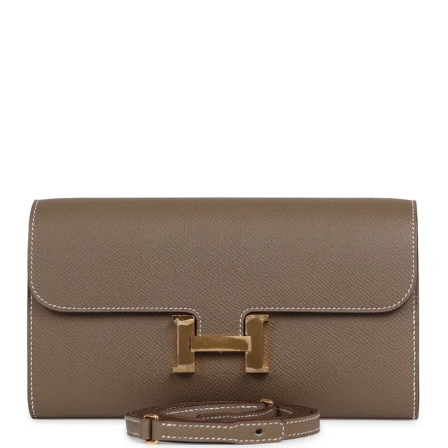 Hermès Constance Wallet To Go Etoupe Epsom Gold Hardware in Taupe Epsom leather from Madison Avenue Couture