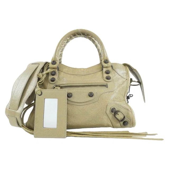 Balenciaga The Mini City Lamb Shoulder Bag in Leather from LuxUness