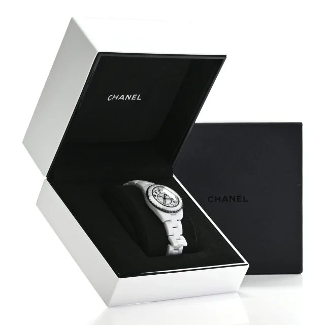 Chanel Stainless Steel Ceramic 33mm J12 Limited Edition Couture Quartz Watch White in White Ceramic from FASHIONPHILE, photo 5 of 5