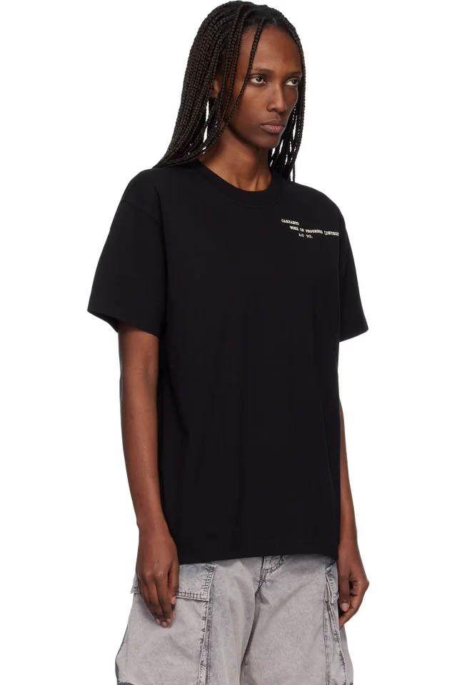 Carhartt Work In Progress Black Punched T-shirt, photo 2 of 4 from SSENSE
