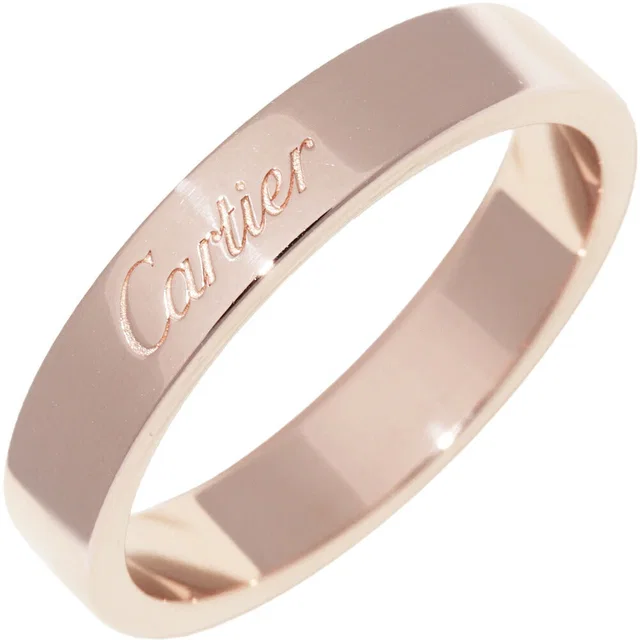 C de Cartier Engraved Au750 Pink Gold Ring Size 17 in Pink from LuxUness