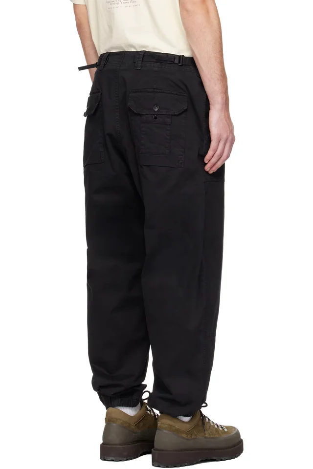 Stone Island Black 3100010 Organic Cotton Stretch Broken Twill Trousers, photo 3 of 4 from SSENSE