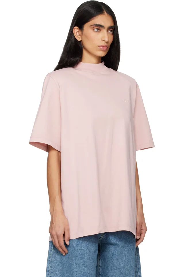The Attico Pink Padded Shoulder T-shirt, photo 2 of 3 from SSENSE