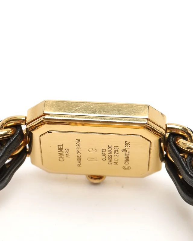Chanel Première Rock M 20mm Gold-Plated Black Dial Quartz Watch in Black Leather from A Retro Tale, photo 5 of 8