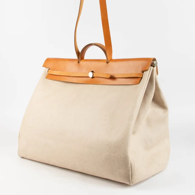 Hermès Herbag Cabine Canvas/Leather Travel Bag in Canvas from Labellov, photo 3 of 5