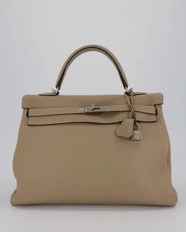 Hermès Kelly 35 Retourne Bag in Grey Togo leather from Sellier