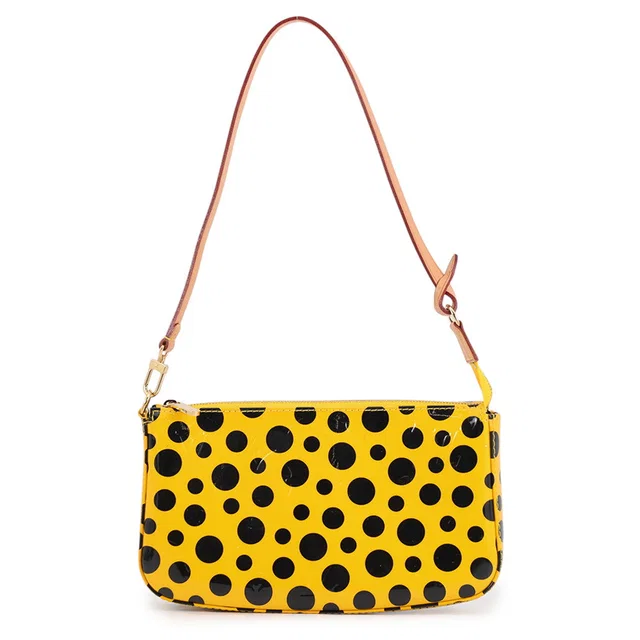 Louis Vuitton Pochette Accessoires JauneM91426 Monogram Vernis Leather Dot Infinity Yayoi Kusama in Leather from GALLERY RARE