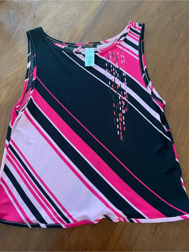 Christian Lacroix Striped Tank Top Made In France in pink|black from Poshmark