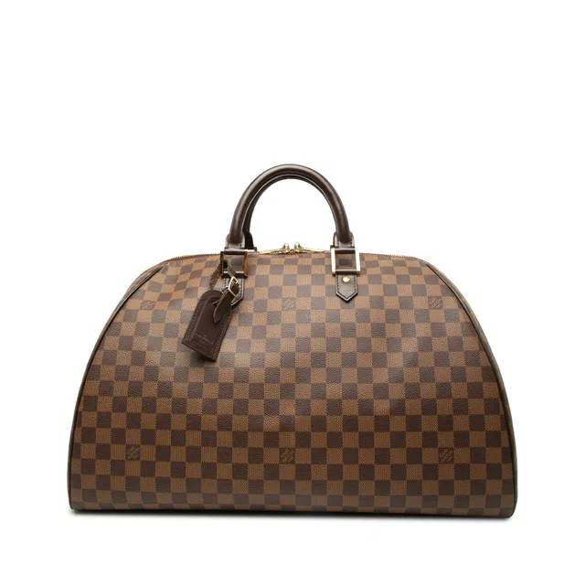 Brown Louis Vuitton Damier Ebene Ribera GM Travel Bag in Brown Canvas from Designer Revival