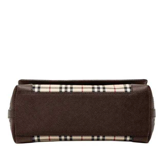 Beige Burberry House Check Canvas Flap Crossbody in Beige Canvas from Designer Revival, photo 3 of 6