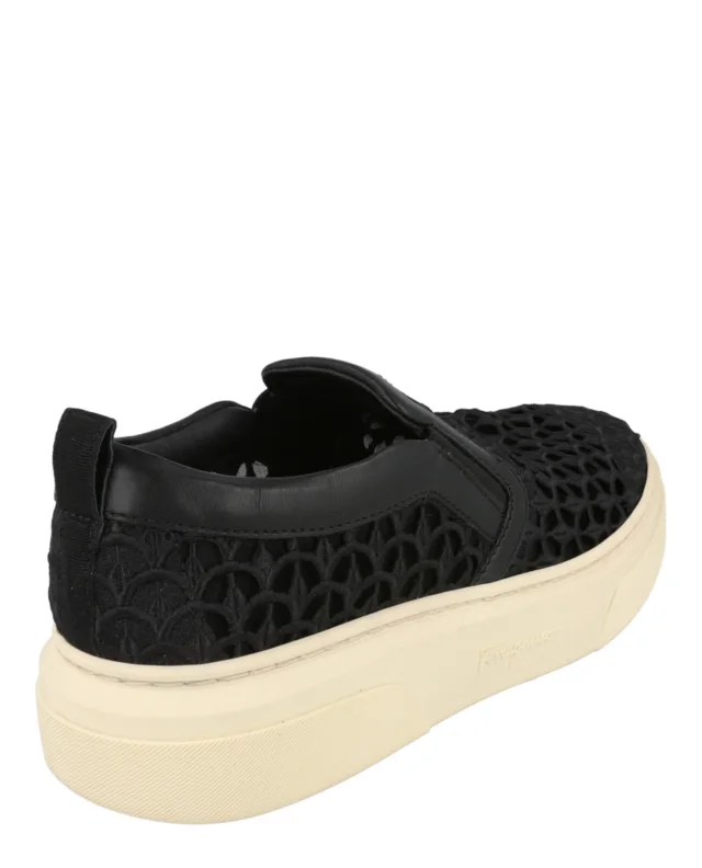 Salvatore Ferragamo Cassina Slip-On Sneakers in black, photo 3 of 6 from ShopSimon