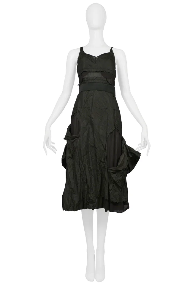 Dior By John Galliano Black Taffeta "Hobo" Party Dress in Black from Resurrection Vintage