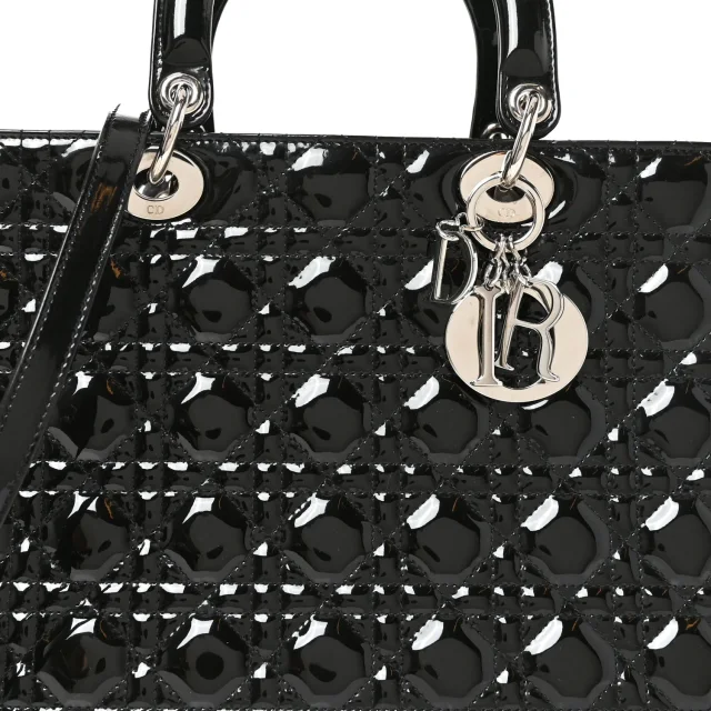 Patent Cannage Large Lady Dior Black in Black Patent leather from FASHIONPHILE, photo 8 of 10