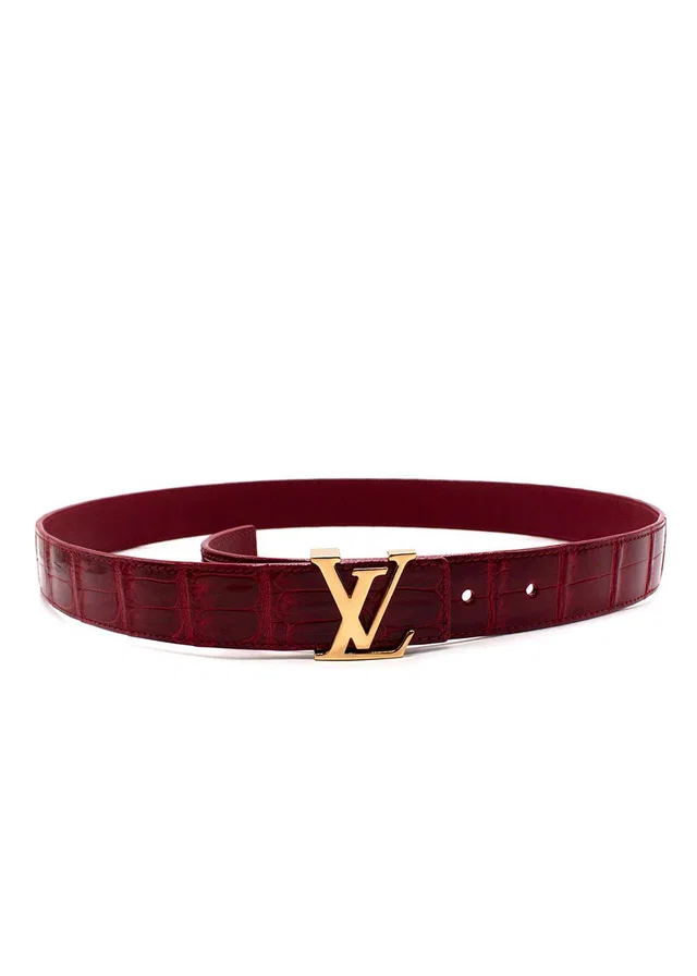 Louis Vuitton Fuchsia Crocodile Heritage Belt in Pink Crocodile from HEWI